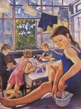 Impresionismo Painting - En la terraza de Jarkov 1919 niño